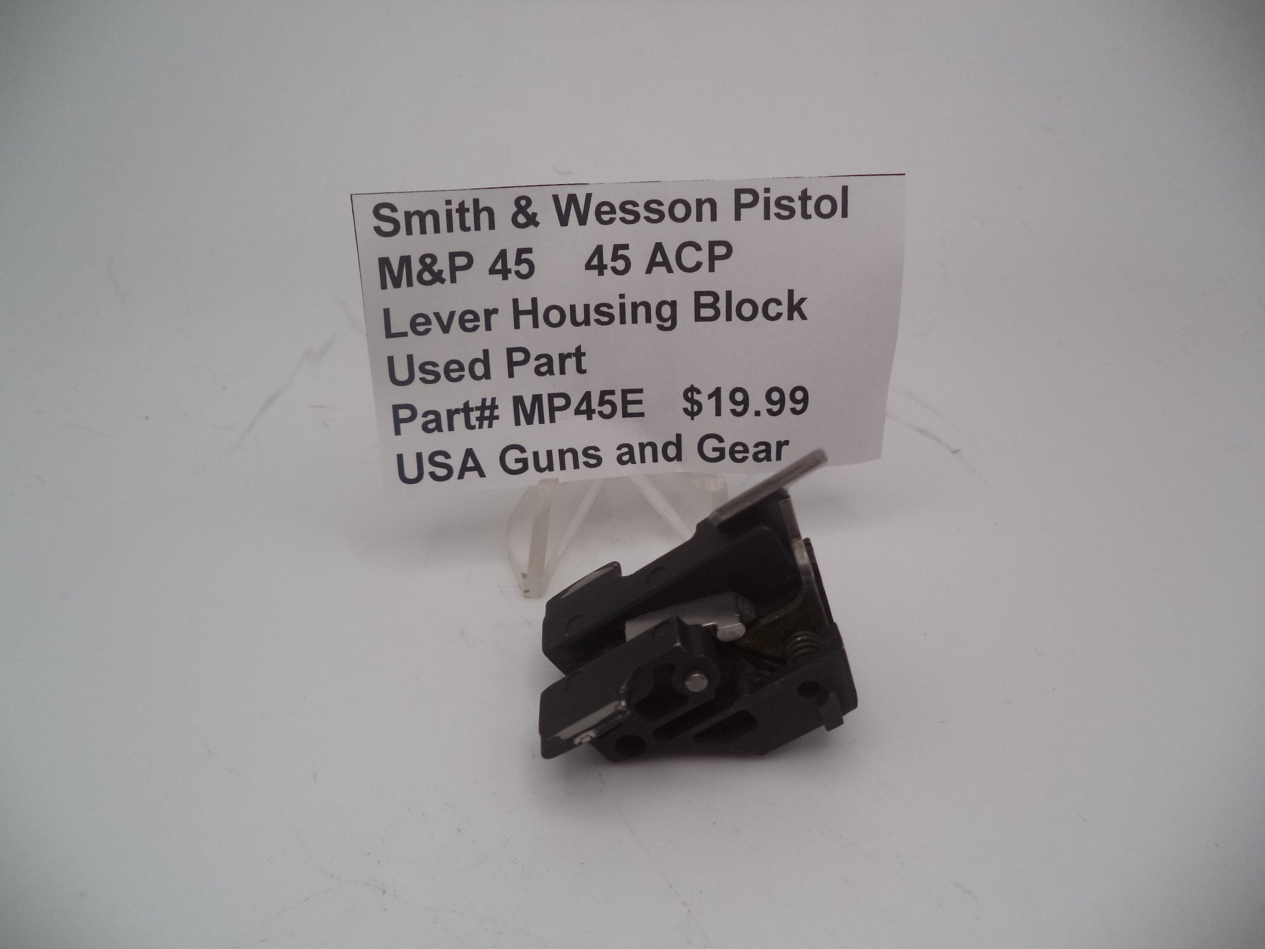 Smith & Wesson Pistol M&P 45 Lever Housing Block Used Part .45 ACP MP45E
