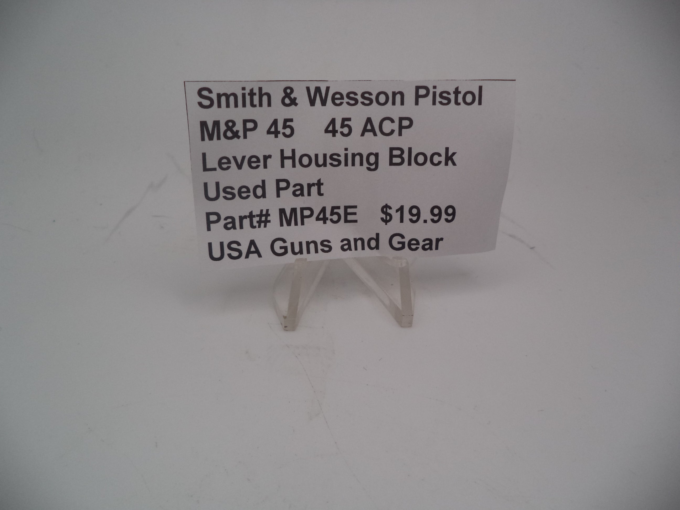 Smith & Wesson Pistol M&P 45 Lever Housing Block Used Part .45 ACP MP45E