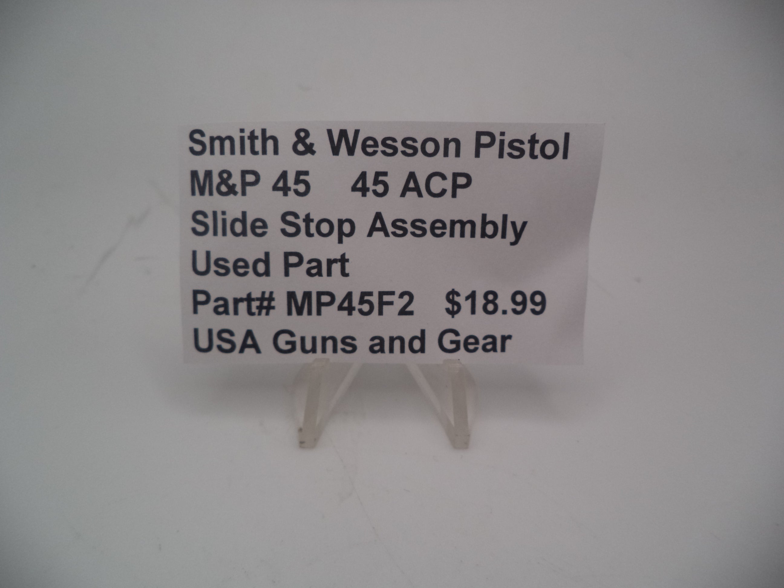 MP45F2  Smith & Wesson Pistol M&P 45 Slide Stop Assembly Used Part .45 ACP