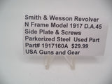 1917160A Smith & Wesson Revolver N Frame Model 1917 Side Plate & Screws D.A.45 Used