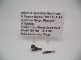 191781 Smith & Wesson Revolver N Frame Model 1917 Cylinder Stop, Plunger & Spring D.A.45 Used