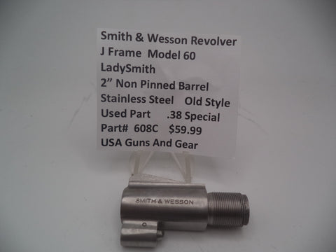 608C Smith & Wesson J Frame Model 60  Lady Smith.38 Special 2" Barrel Non-Pinned Used