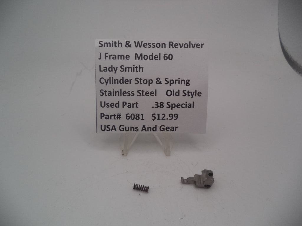 Smith & Wesson J Frame Model 60 Lady Smith Cylinder Stop & Spring .38 Special Used - 6081