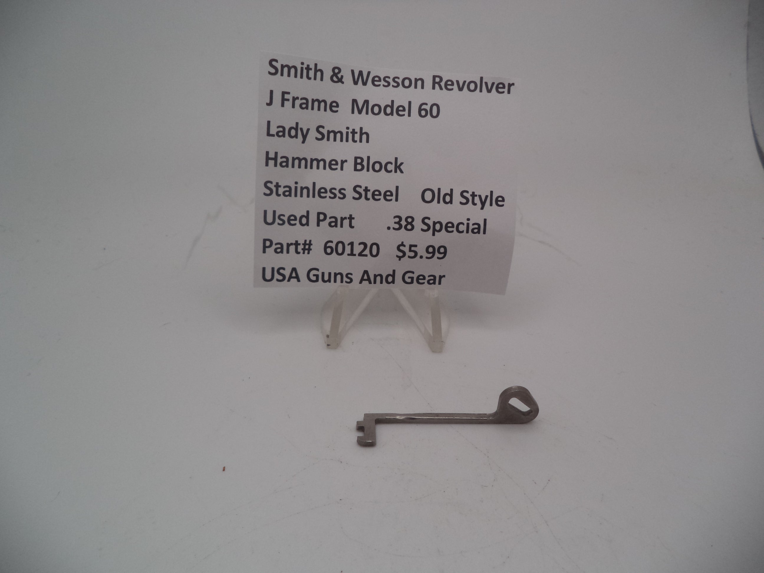 Smith & Wesson J Frame Model 60 Lady Smith Hammer Block .38 Special Used - 60120