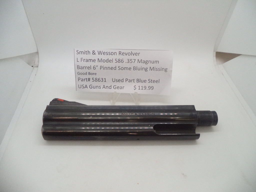 58631 Smith & Wesson L Frame Model 586 Barrel 6" Pinned .357 Magnum Used