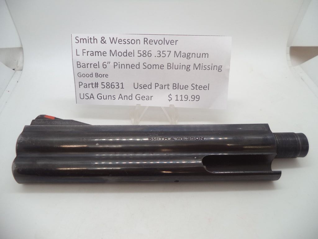 58631 Smith & Wesson L Frame Model 586 Barrel 6" Pinned .357 Magnum Used