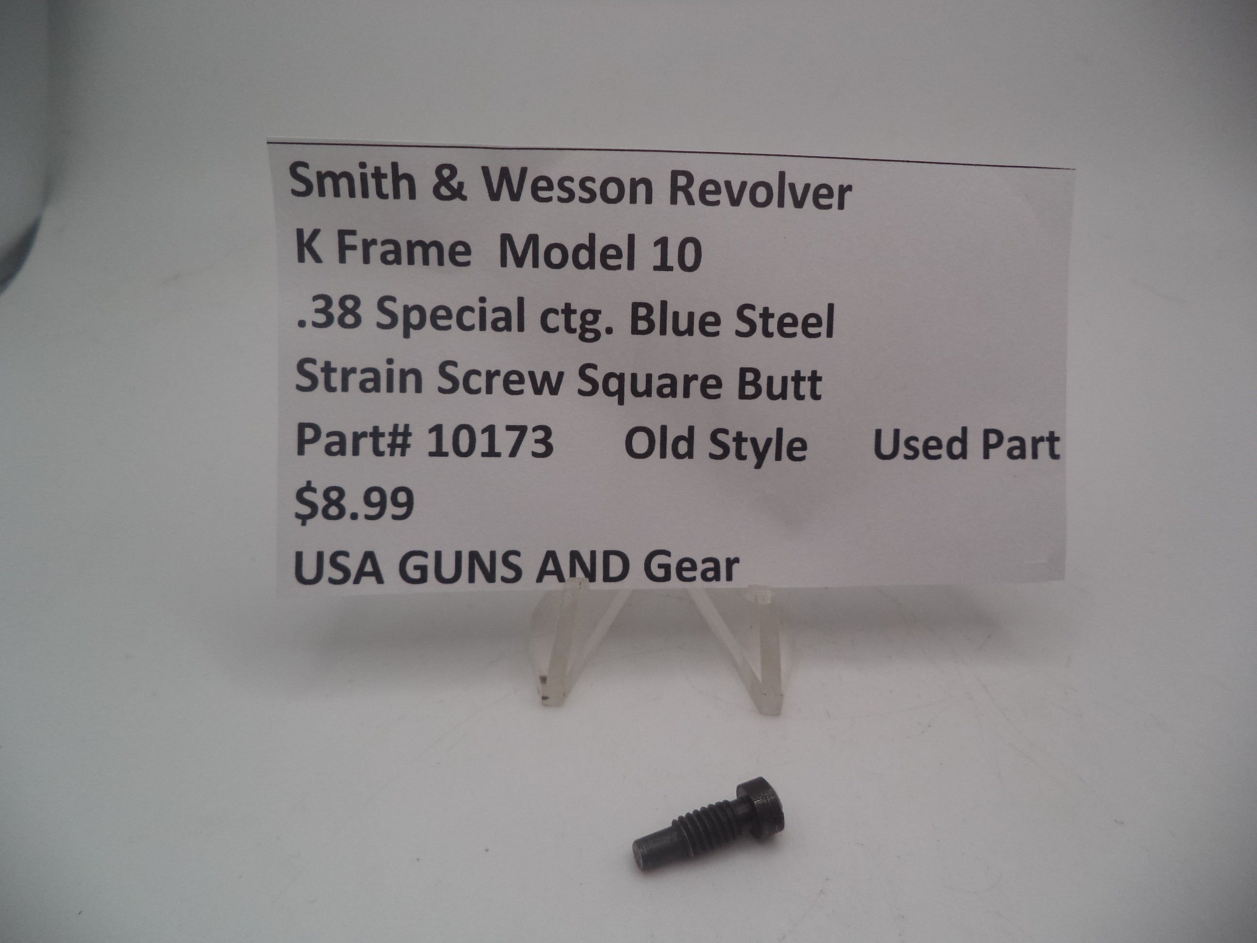 10173 Smith & Wesson K Frame Model 10 Used Strain Screw Square Butt.38 Spl Blue