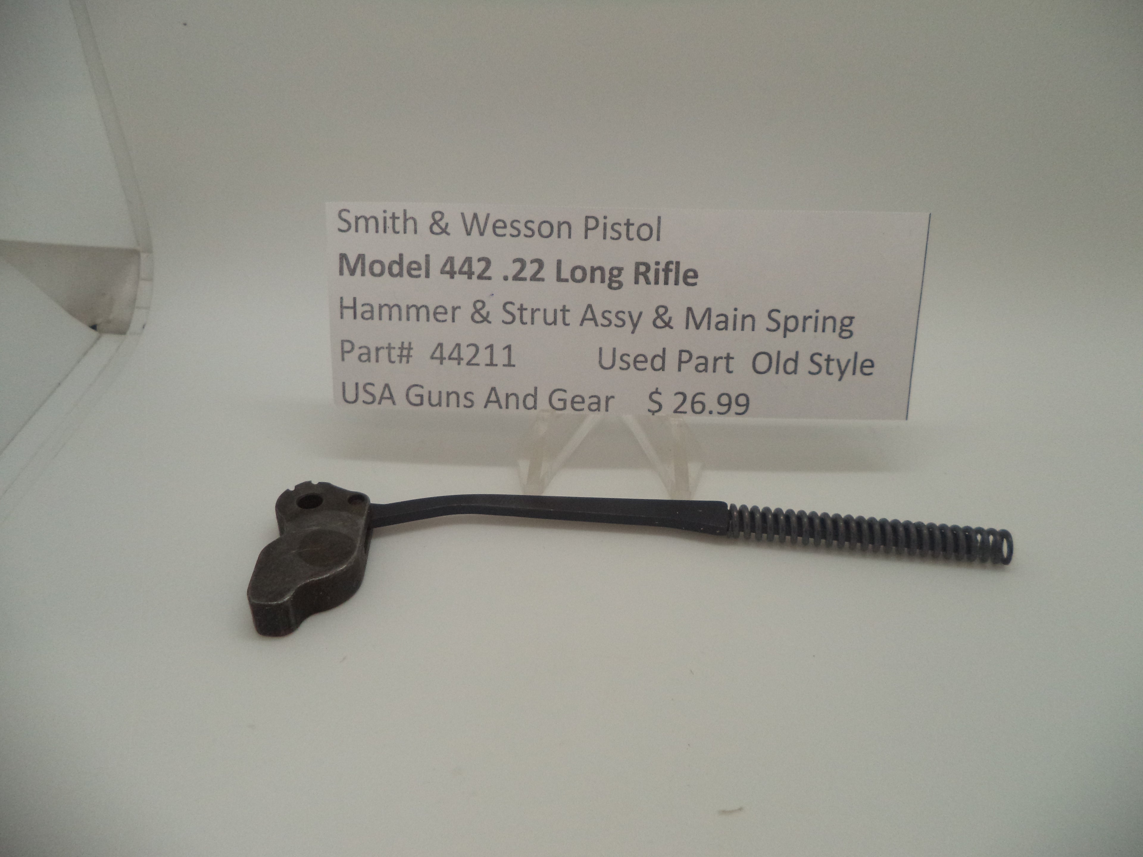 44211 Smith & Wesson Pistol Model 442 Hammer & Strut Assy & Main Spring