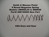 268740000 Smith and Wesson Pistol 9 Round Magazine Spring Multi Models