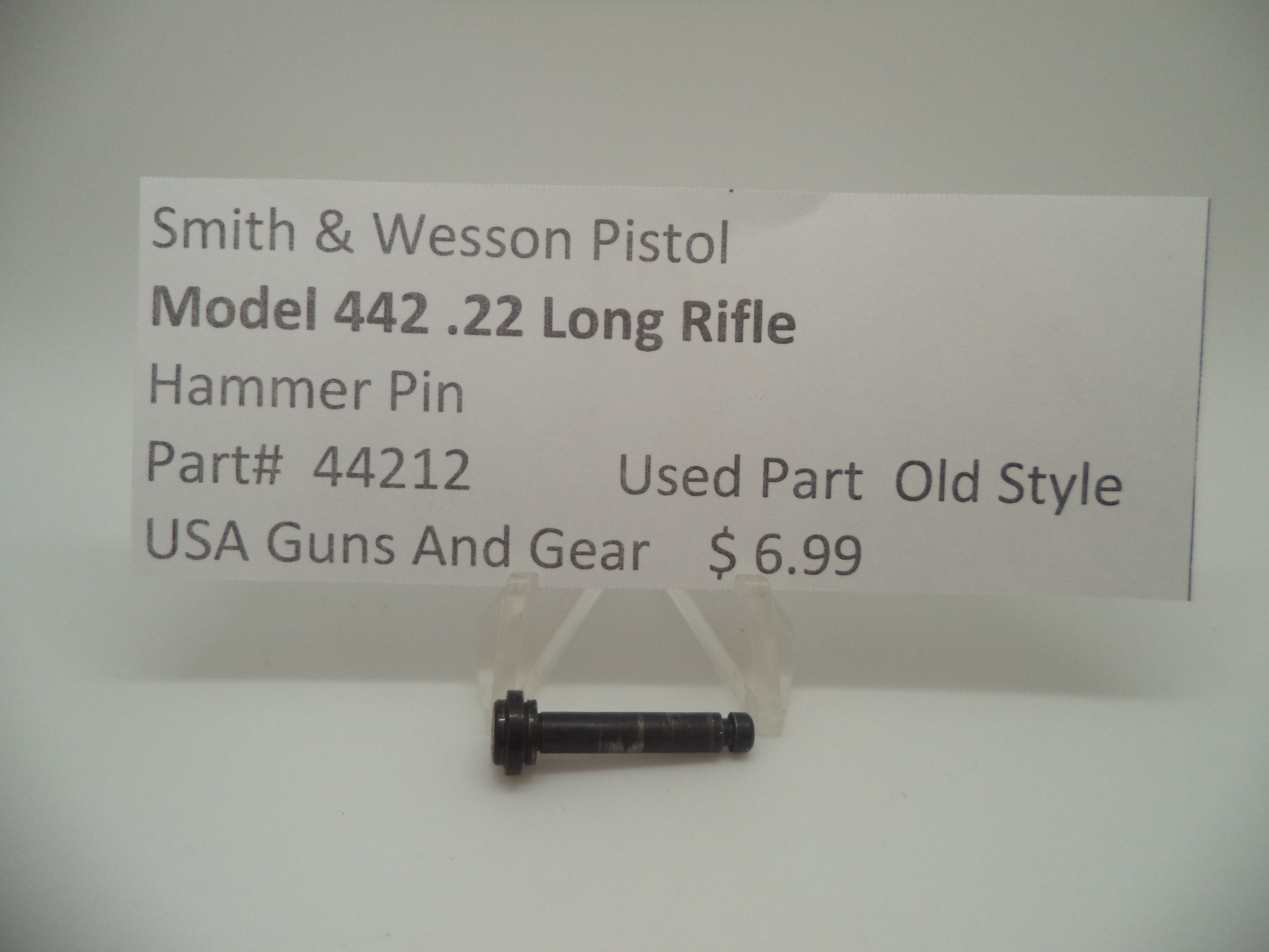 44212 Smith & Wesson Pistol Model 442 Hammer Pin Used .22 Long Rifle