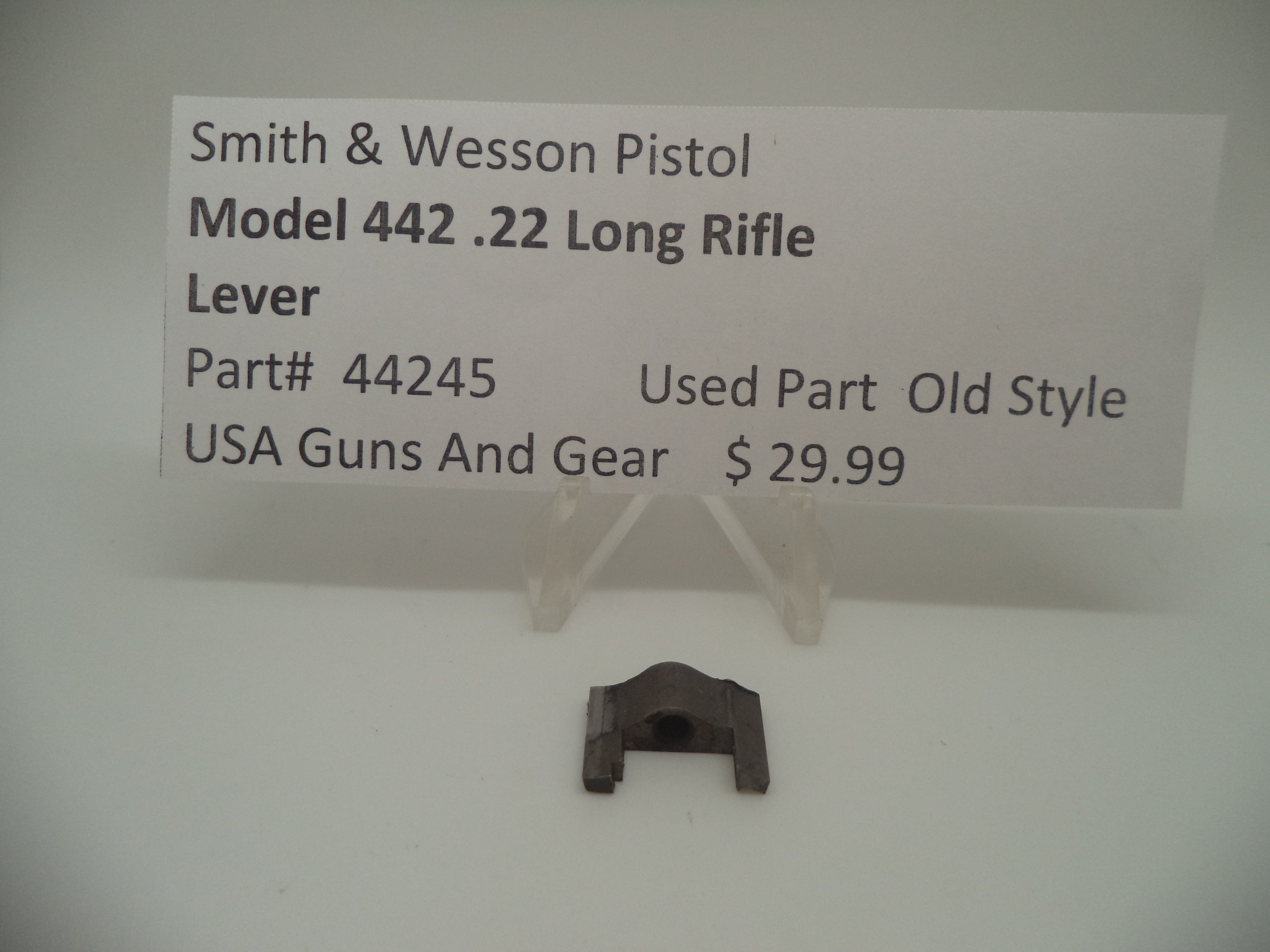 44245 Smith & Wesson Pistol Model 442 Lever Used .22 Long Rifle