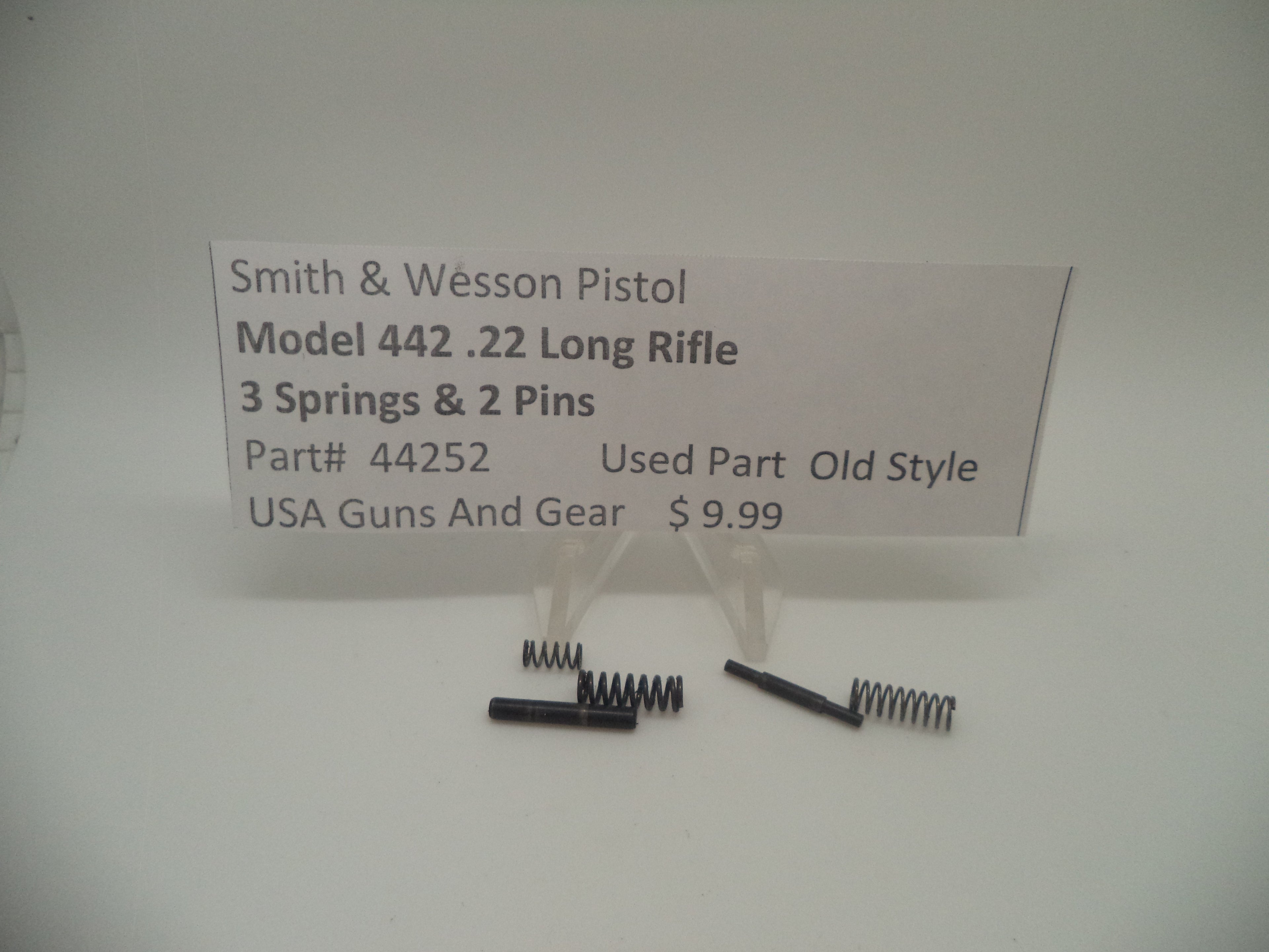 44252 Smith & Wesson Pistol Model 442 Springs(3) & Pins (2) Used .22 Long Rifle