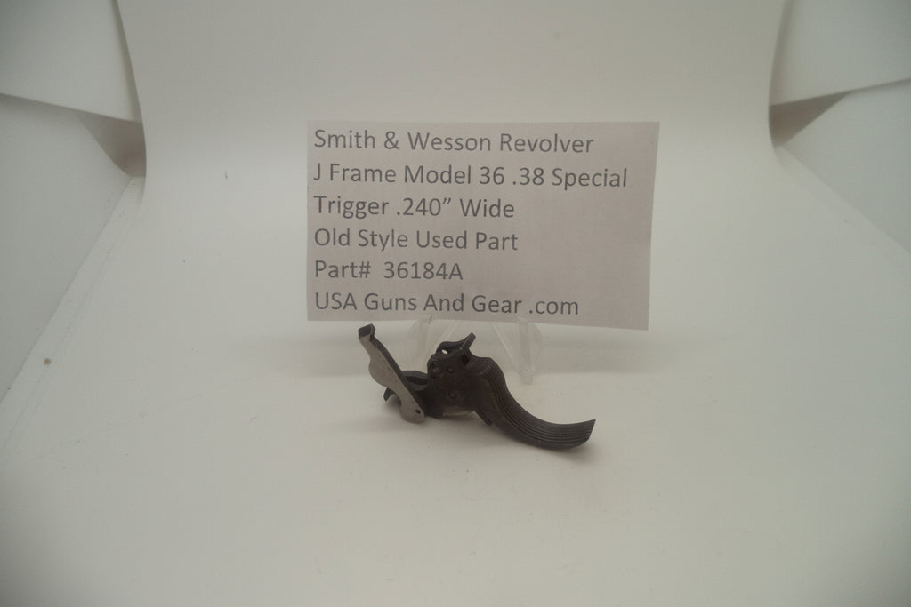 Smith & Wesson J Frame Model 36 Used Trigger .240" Wide .38 Special - Part # 36184A