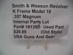 19139B Smith & Wesson Revolver K Frame Model 19 Internal Parts .357 Used