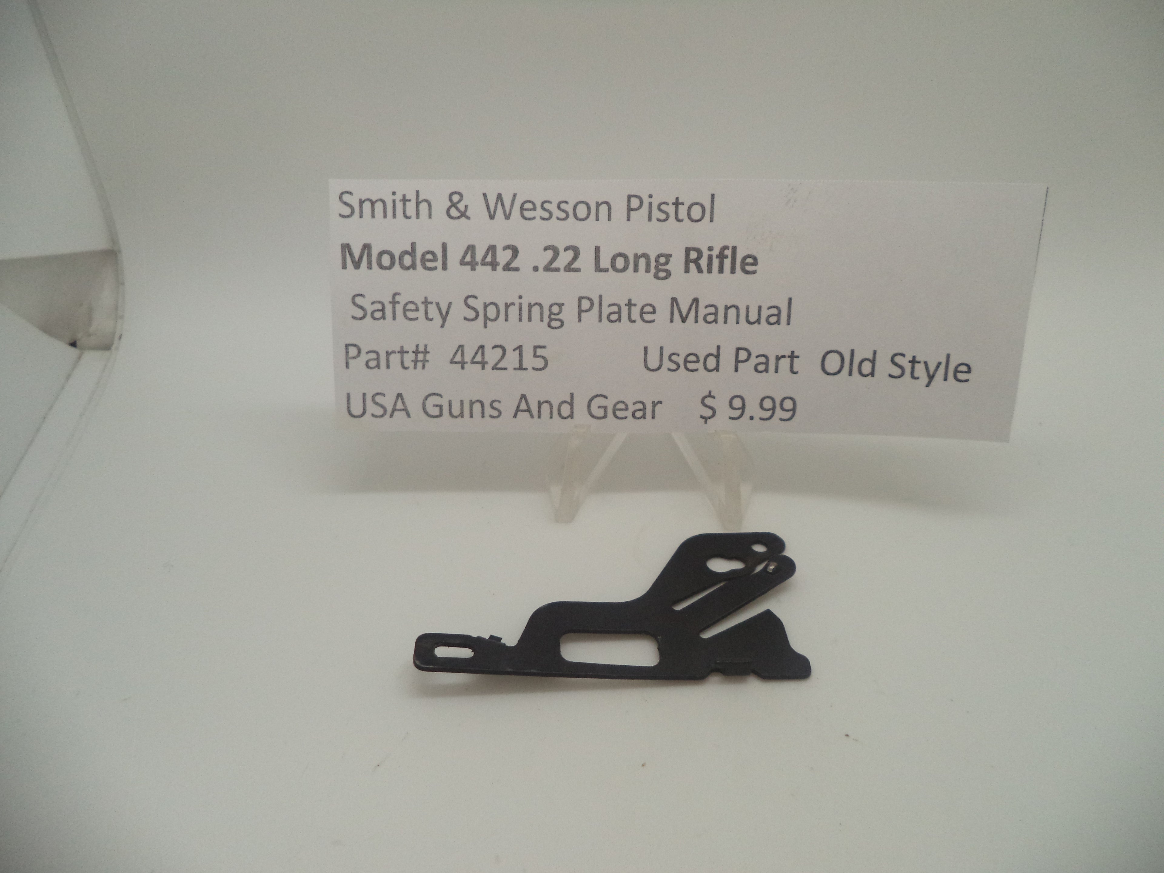 44215 Smith & Wesson Pistol Model 442 Safety Spring Plate Manual .22 Long Rifle