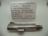 6478D Smith & Wesson K Frame Model 64 Used 4" Non-Pinned Barrel .38 Special