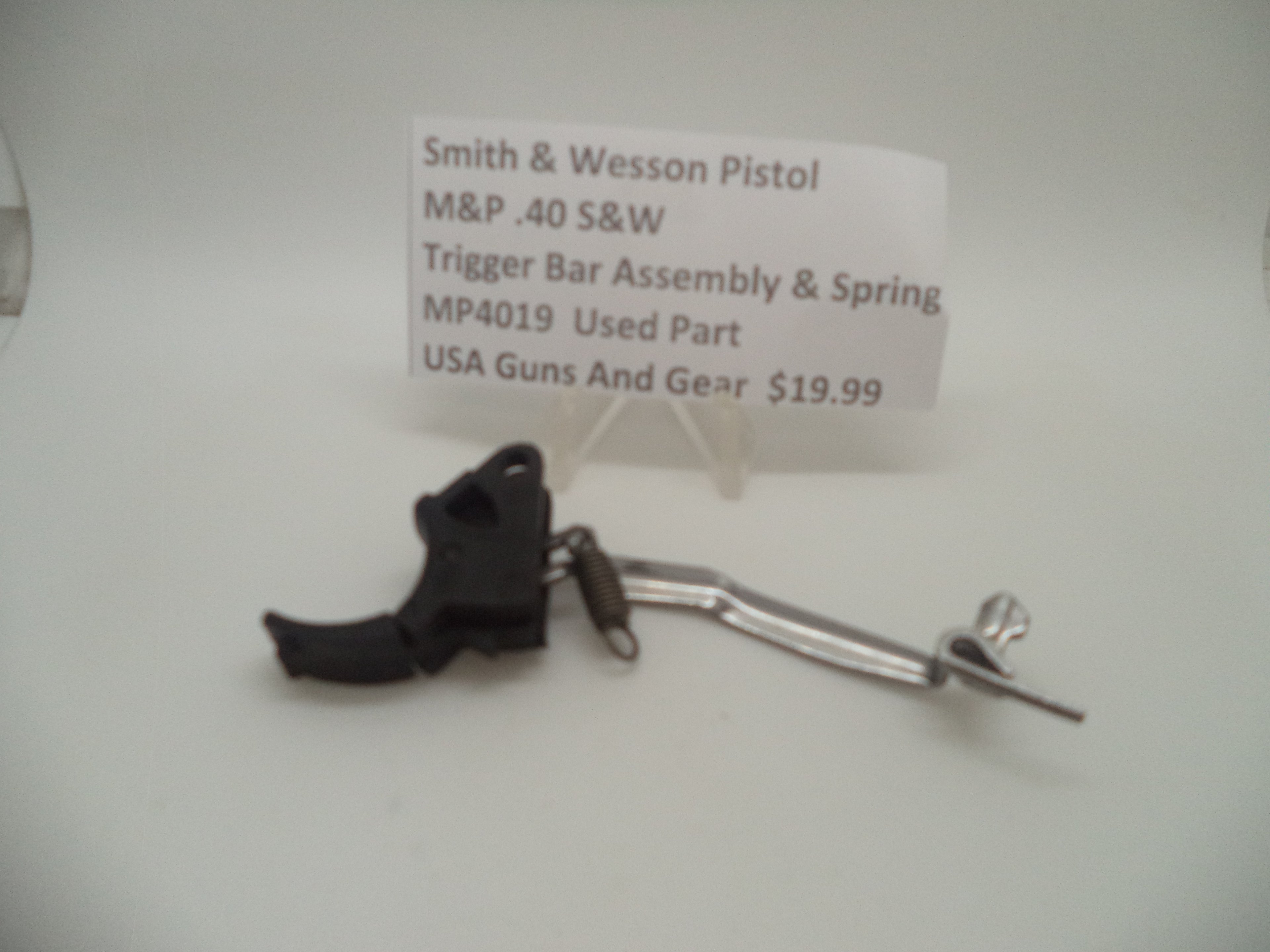 MP4019 Smith & Wesson Pistol M&P Trigger Bar Assembly & Spring Used .40 S&W