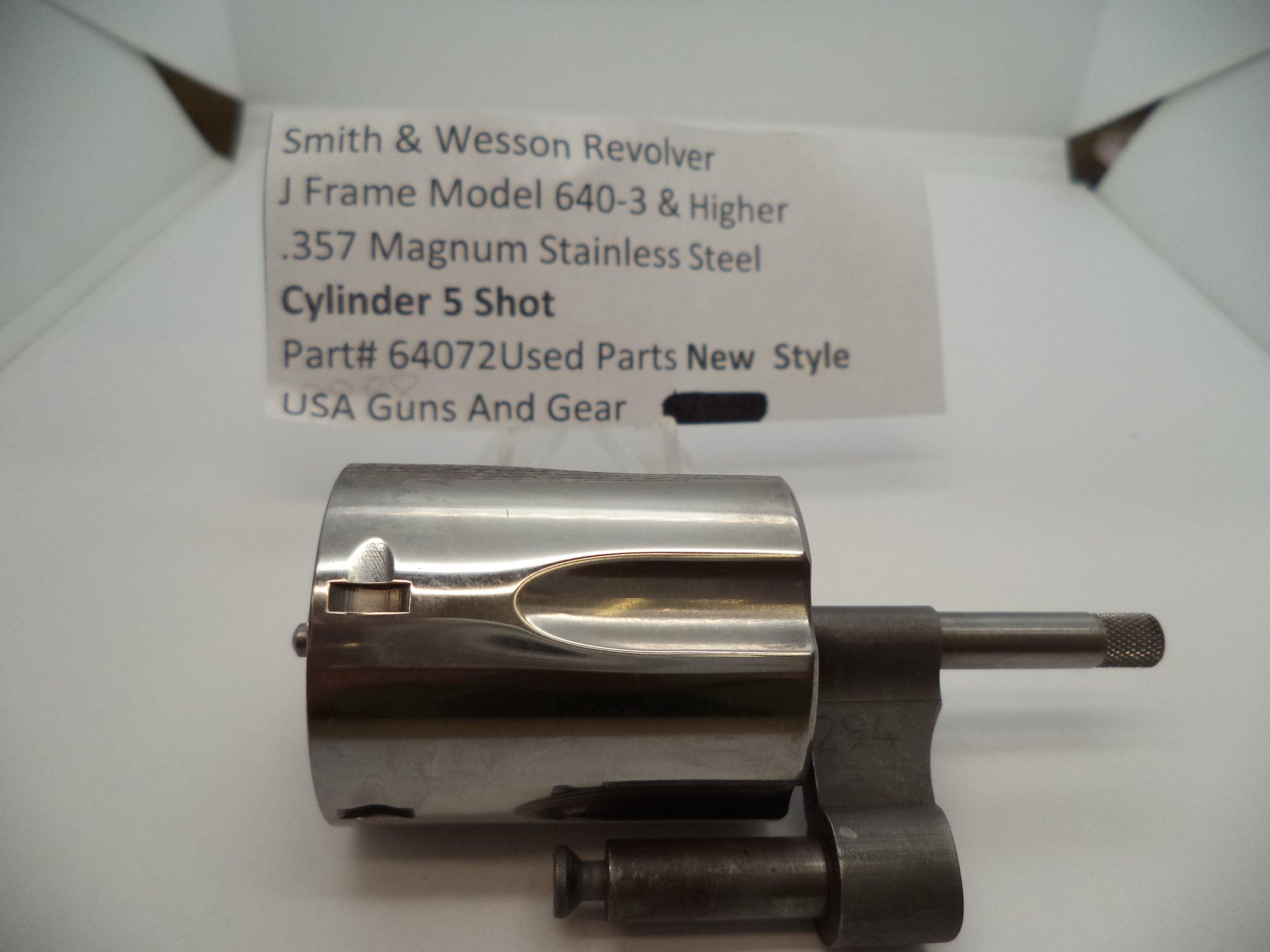 64072 Smith & Wesson J Frame Model 640-3 & up Cylinder .357 Mag SS