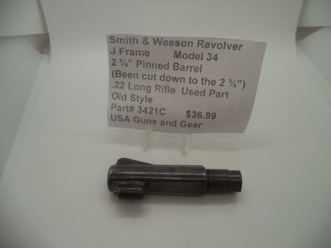 3421C Smith & Wesson J Frame Model 34 Used 2 3/4" Pinned Barrel .22 Long Rifle