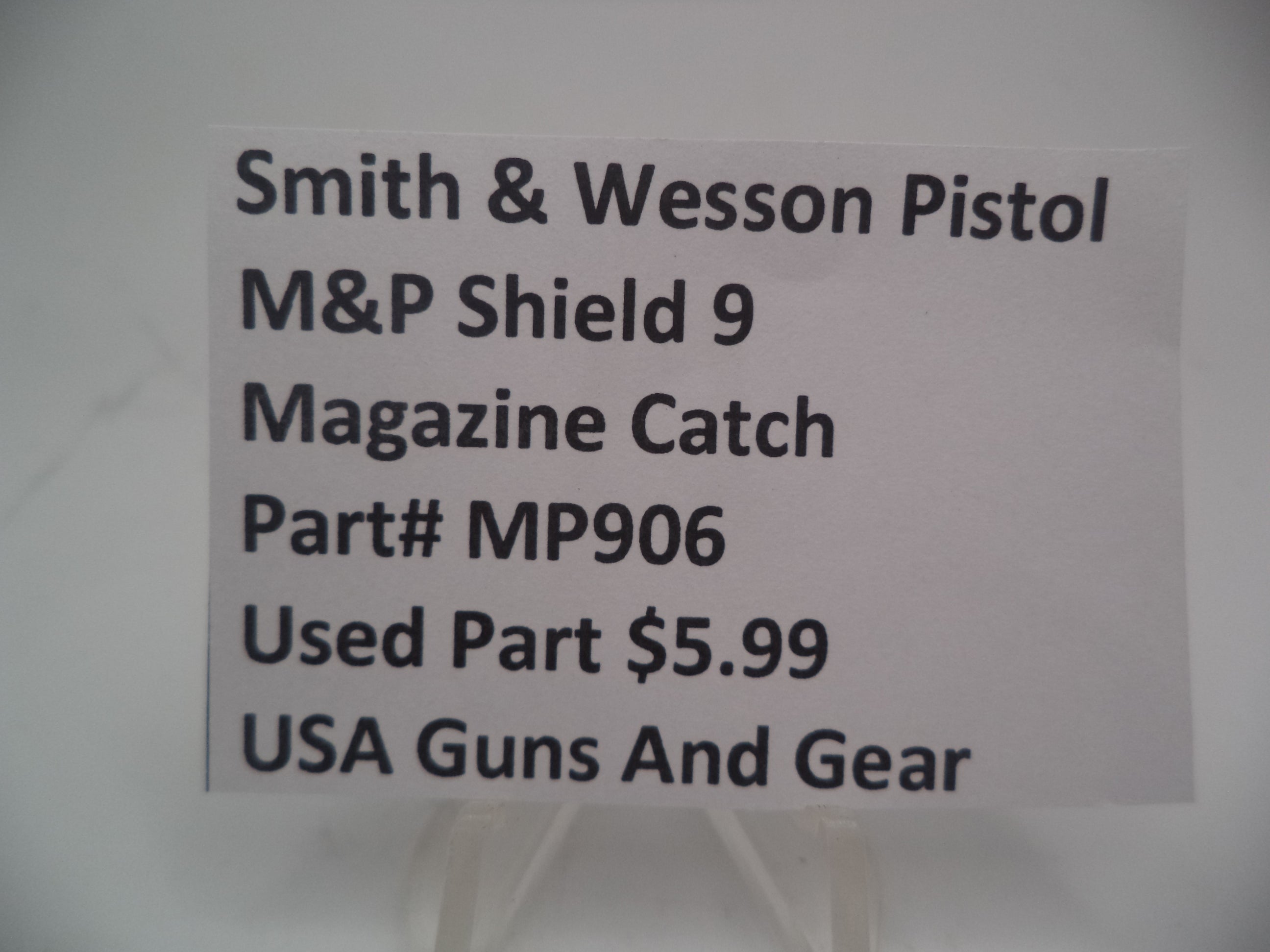 MP906A Smith & Wesson Pistol M&P Magazine Catch Used Part 9mmc S&W
