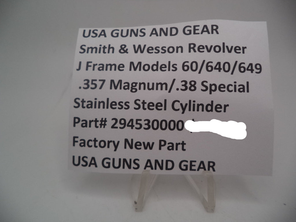 Smith & Wesson J Frame Cylinder & Extractor Models 60/640/649 .357 Mag/.38 Spl 5-Shot Stainless - 294530000