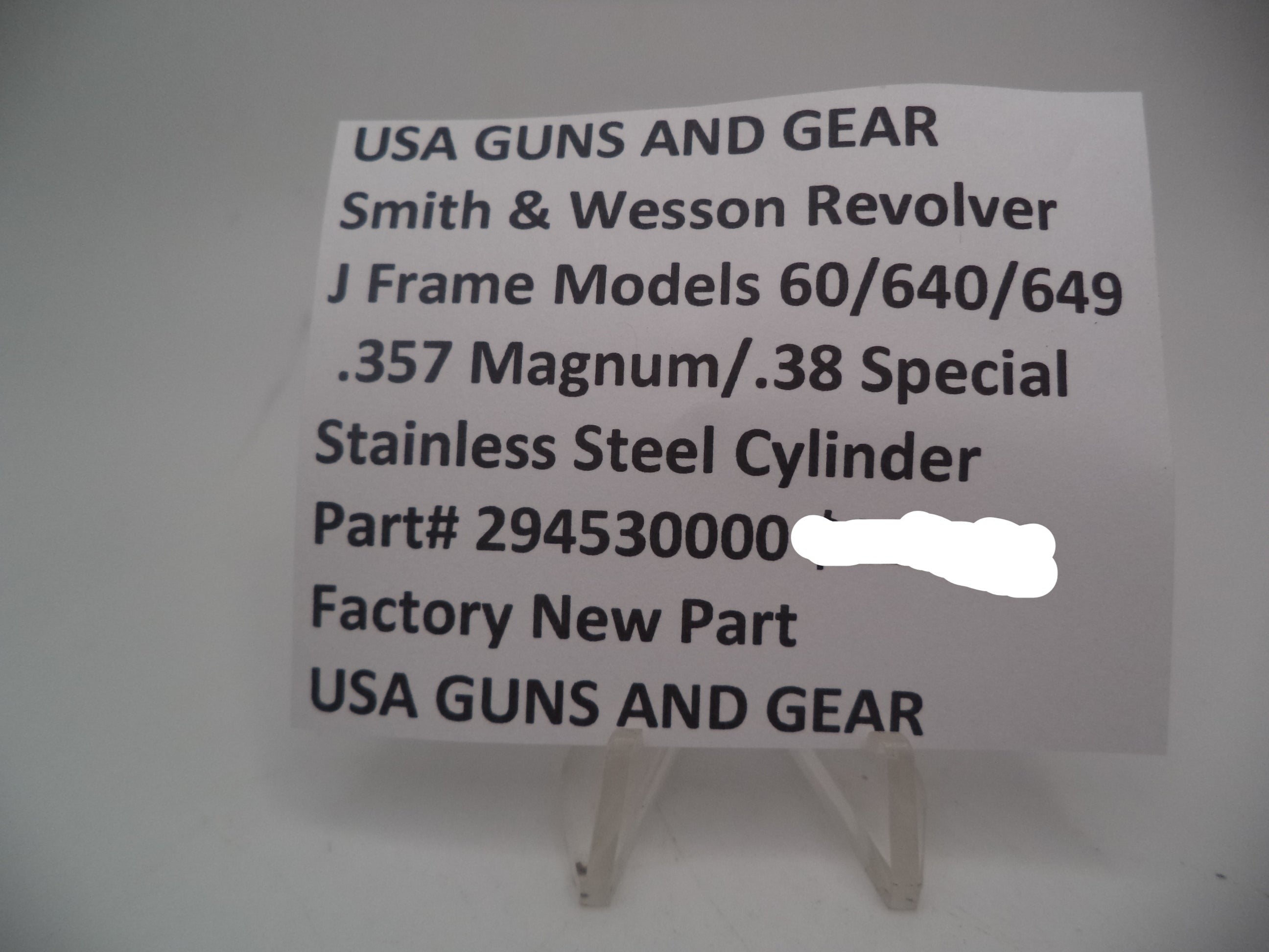 Smith & Wesson J Frame Cylinder & Extractor Models 60/640/649 .357 Mag/.38 Spl 5-Shot Stainless - 294530000