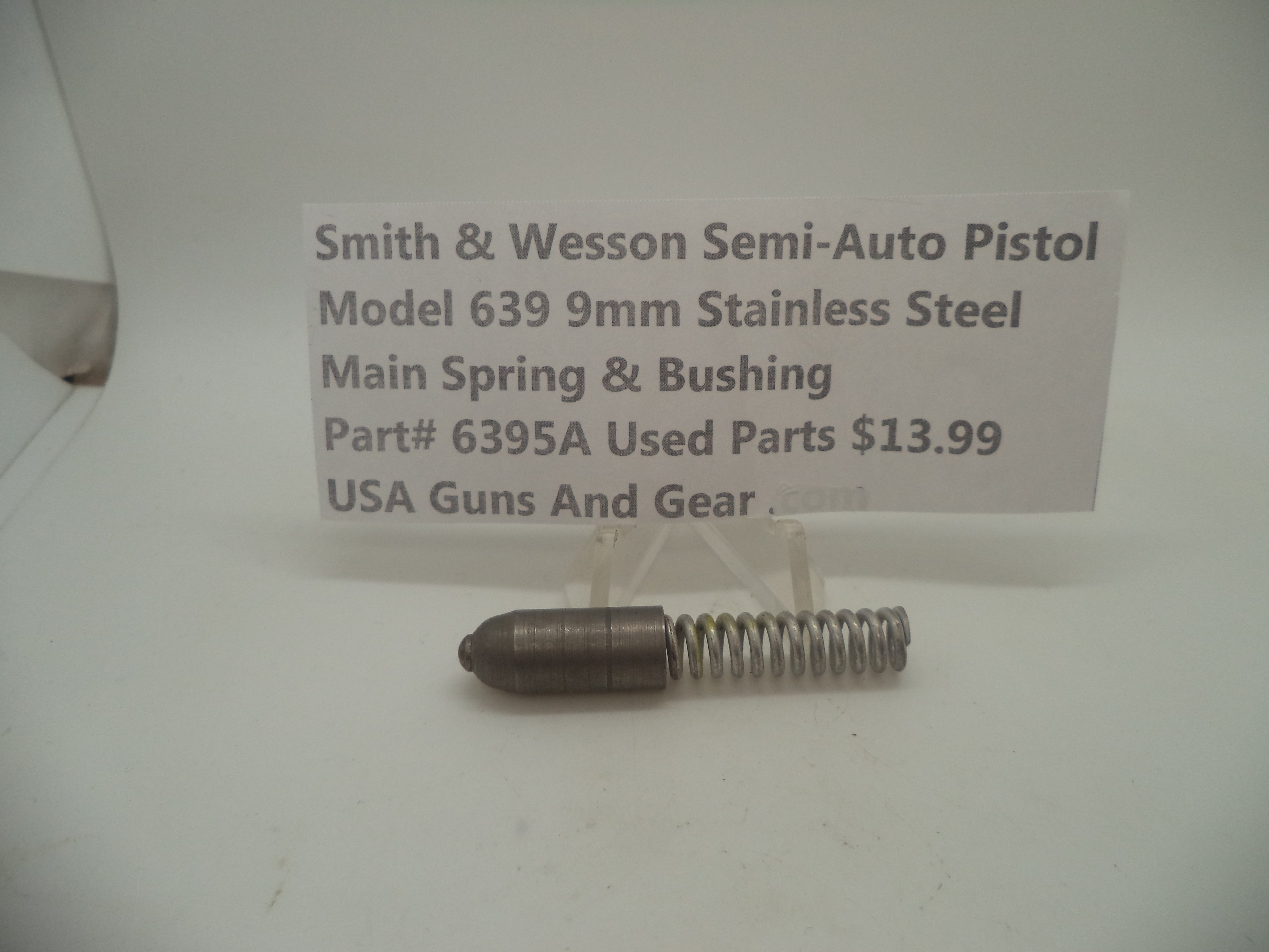 6395A Smith & Wesson Semi-Auto Pistol Model 639 Stainless Steel 9MM Main Spring & Bushing