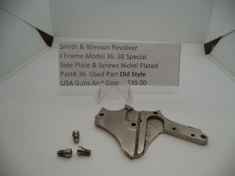 36 S&W J Frame Revolver Model 36 Side Plate & Screws .38 Spl