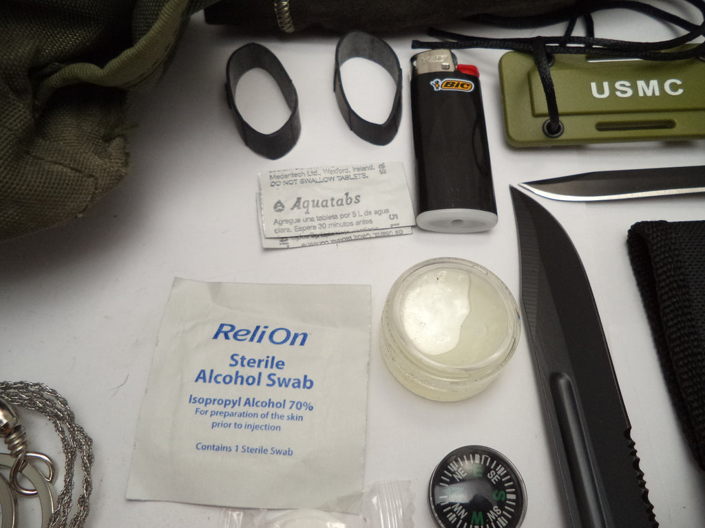 SV11 Emergency Survival EDC Kit 60+ Pieces Tactical Knife & USGI Pouch - Complete Bug Out Kit