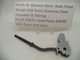 6392A Smith & Wesson Semi-Auto Pistol Model 639 Stainless Steel 9MM Hammer & Stirrup