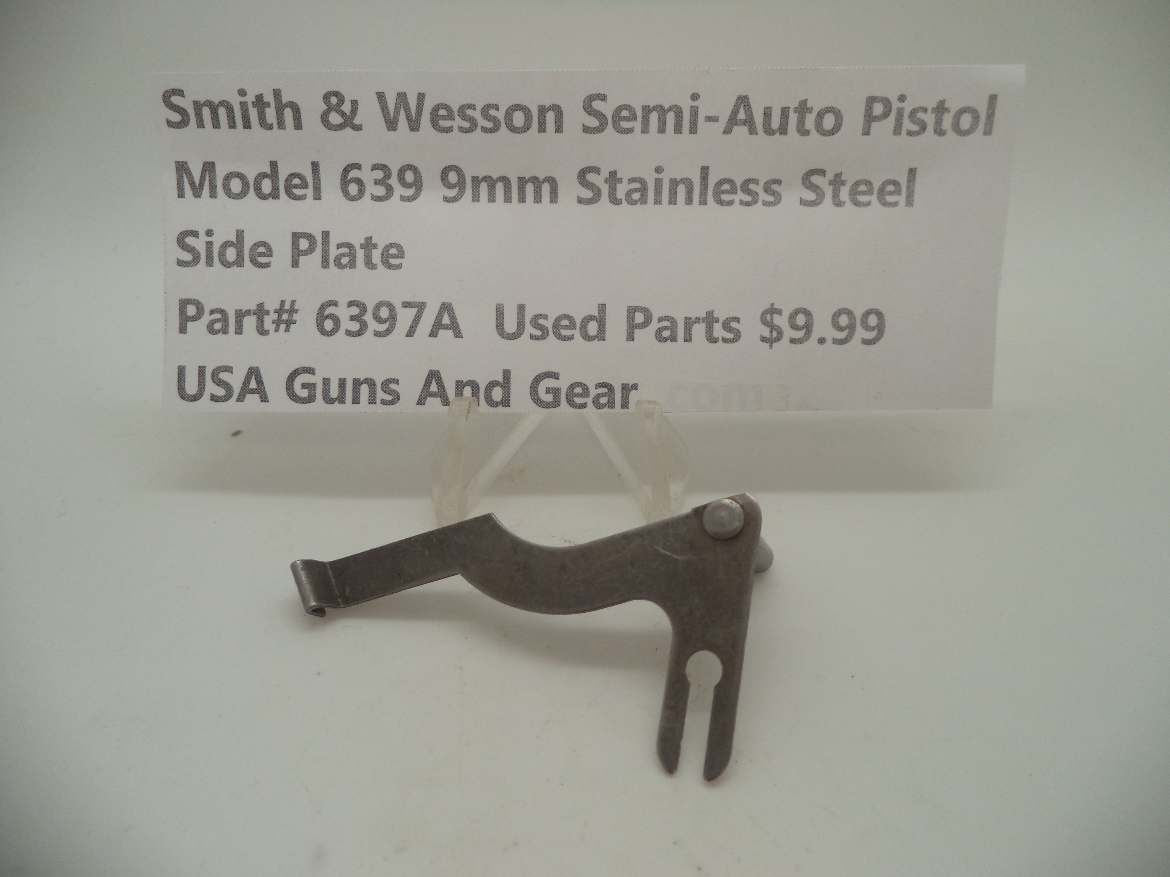 6397A Smith & Wesson Semi-Auto Pistol Model 639 Stainless Steel 9MM Side Plate