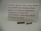 63912A Smith & Wesson Semi-Auto Pistol Model 639 Stainless Steel 9MM Ejector & Magazine Depressor, Trigger Pin & insert Pin