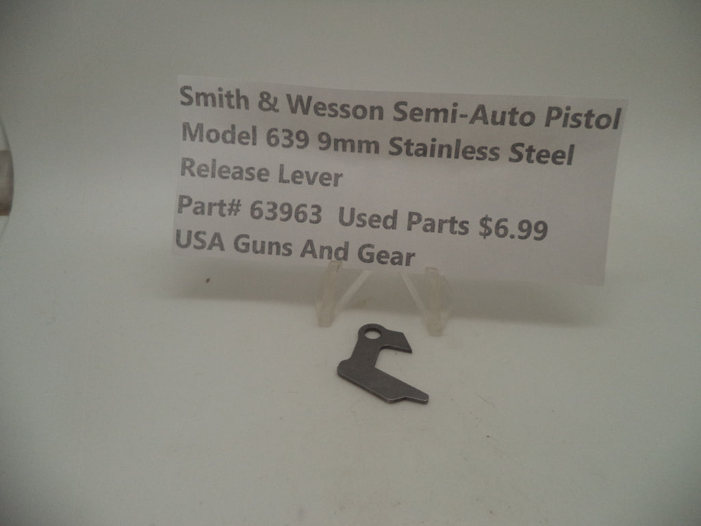 63963 Smith & Wesson Semi-Auto Pistol Model 639 Stainless Steel 9MM Release Lever