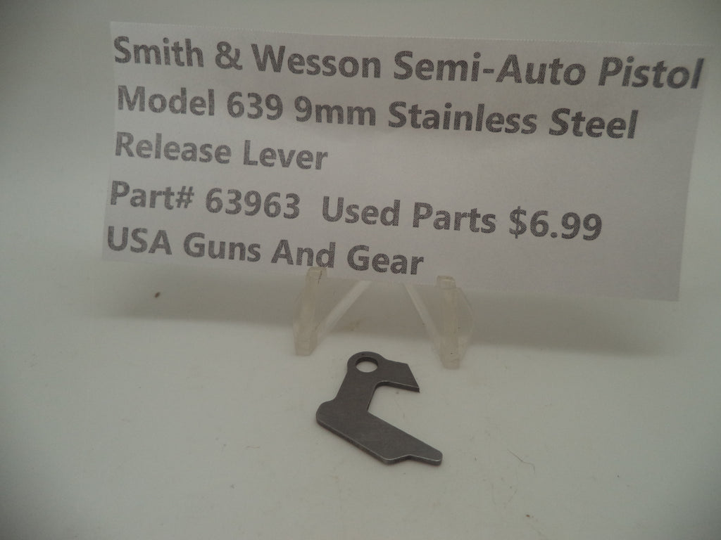63963 Smith & Wesson Semi-Auto Pistol Model 639 Stainless Steel 9MM Release Lever