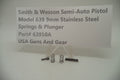Smith & Wesson Model 639 Stainless Pistol Spring and Plunger Used 9mm 63910AB