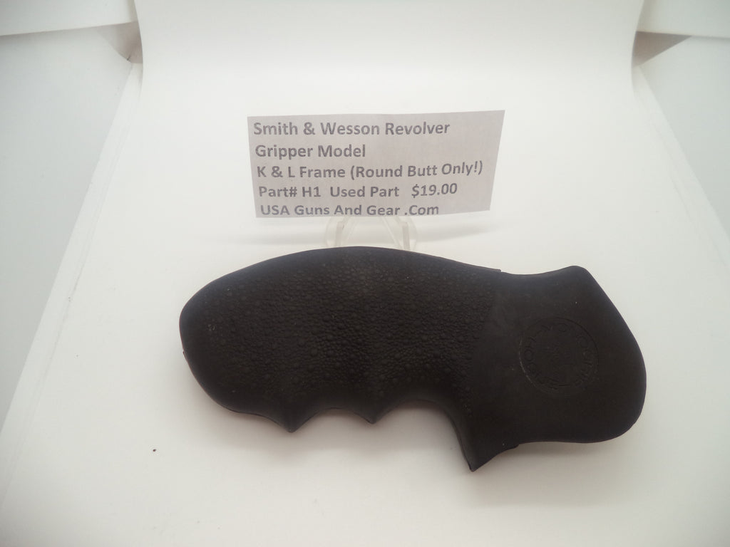 H1 Hogue Rubber Grips for Smith & Wesson K & L Frame Round Butt Used