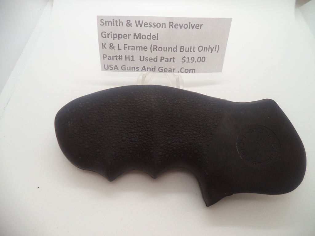 H1 Hogue Rubber Grips for Smith & Wesson K & L Frame Round Butt Used