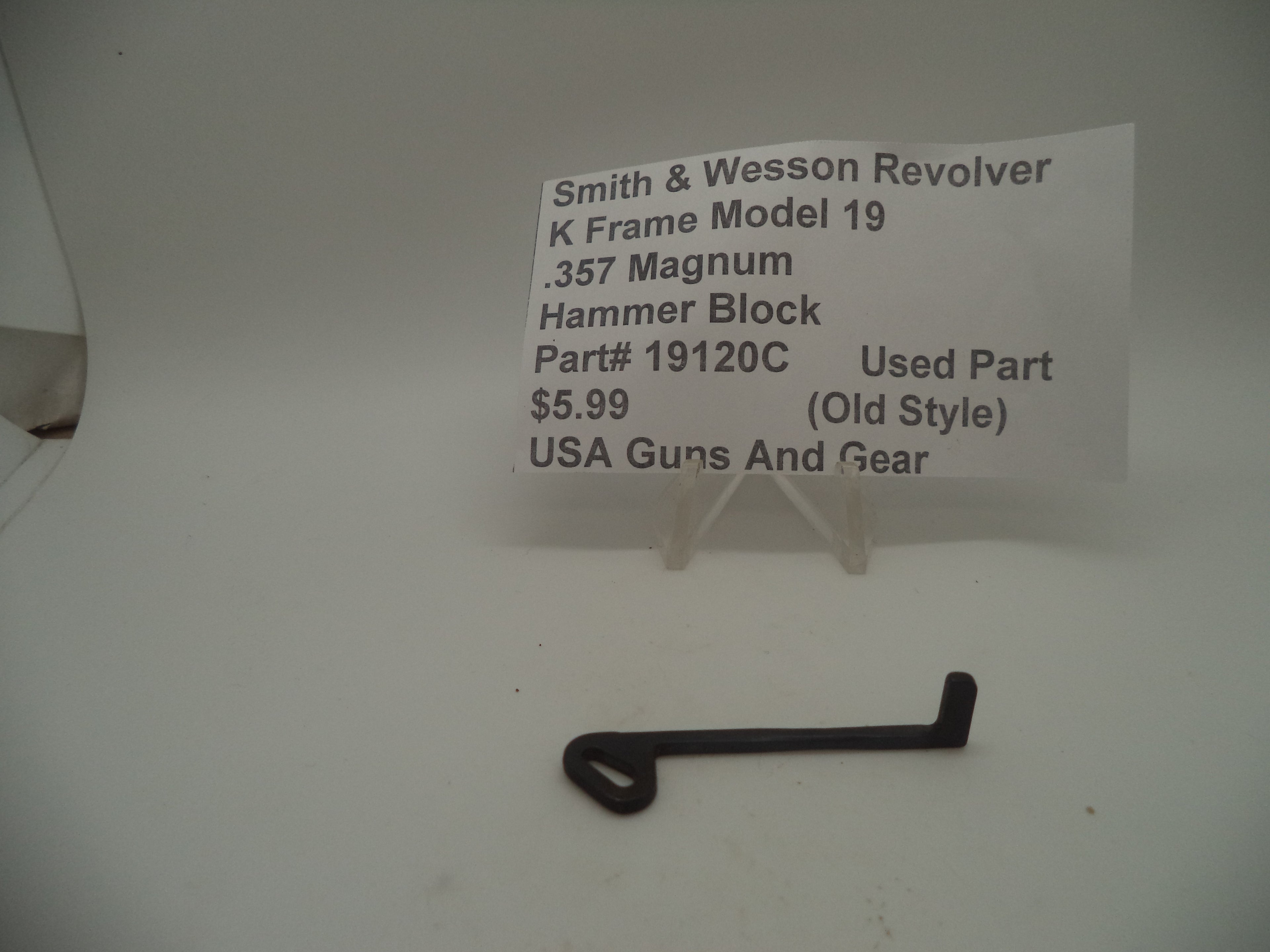 19120C Smith & Wesson K Frame Model 19 Used Hammer Block .357 Magnum