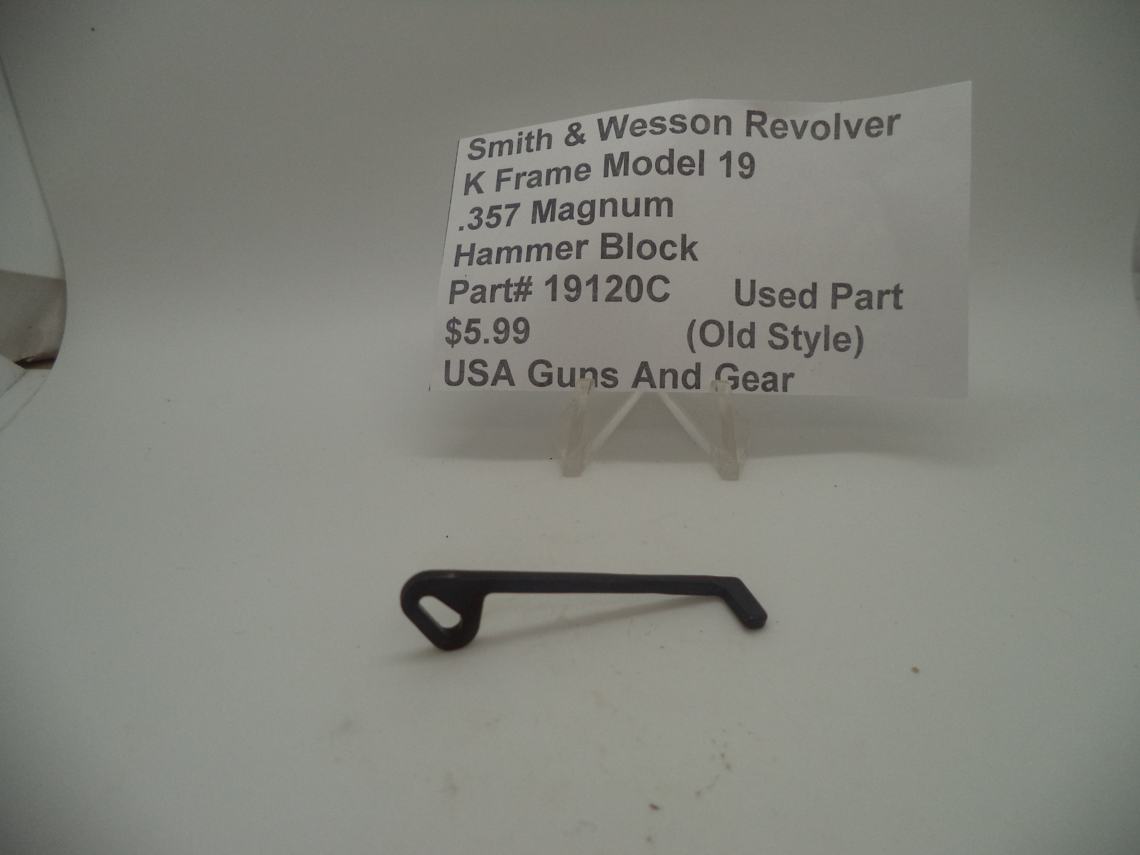 19120C Smith & Wesson K Frame Model 19 Used Hammer Block .357 Magnum