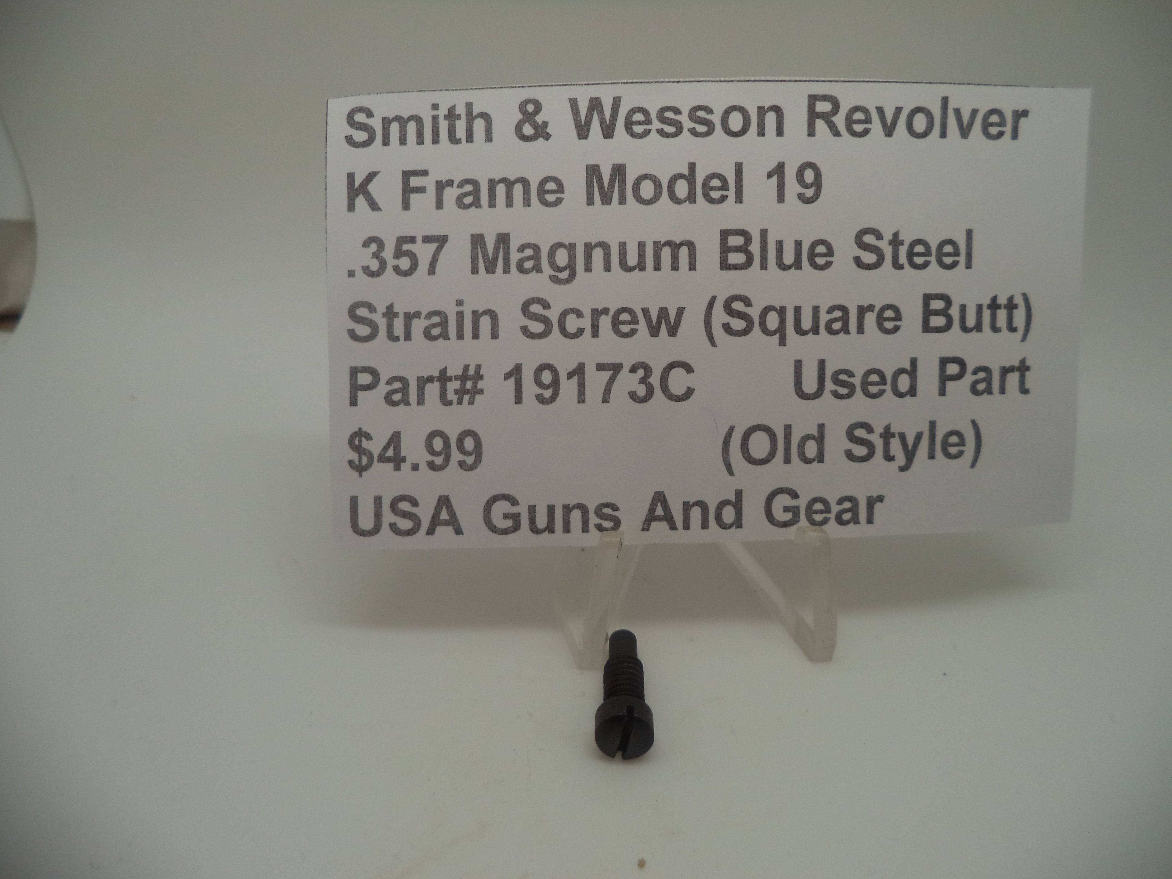 19173C Smith & Wesson K Frame Model 19 Used Strain Screw Square Butt .357 Mag.