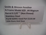 62941 Smith & Wesson N Frame Model 629 8 3/8" (Non Pinned) Barrel SS 44 Magnum Used