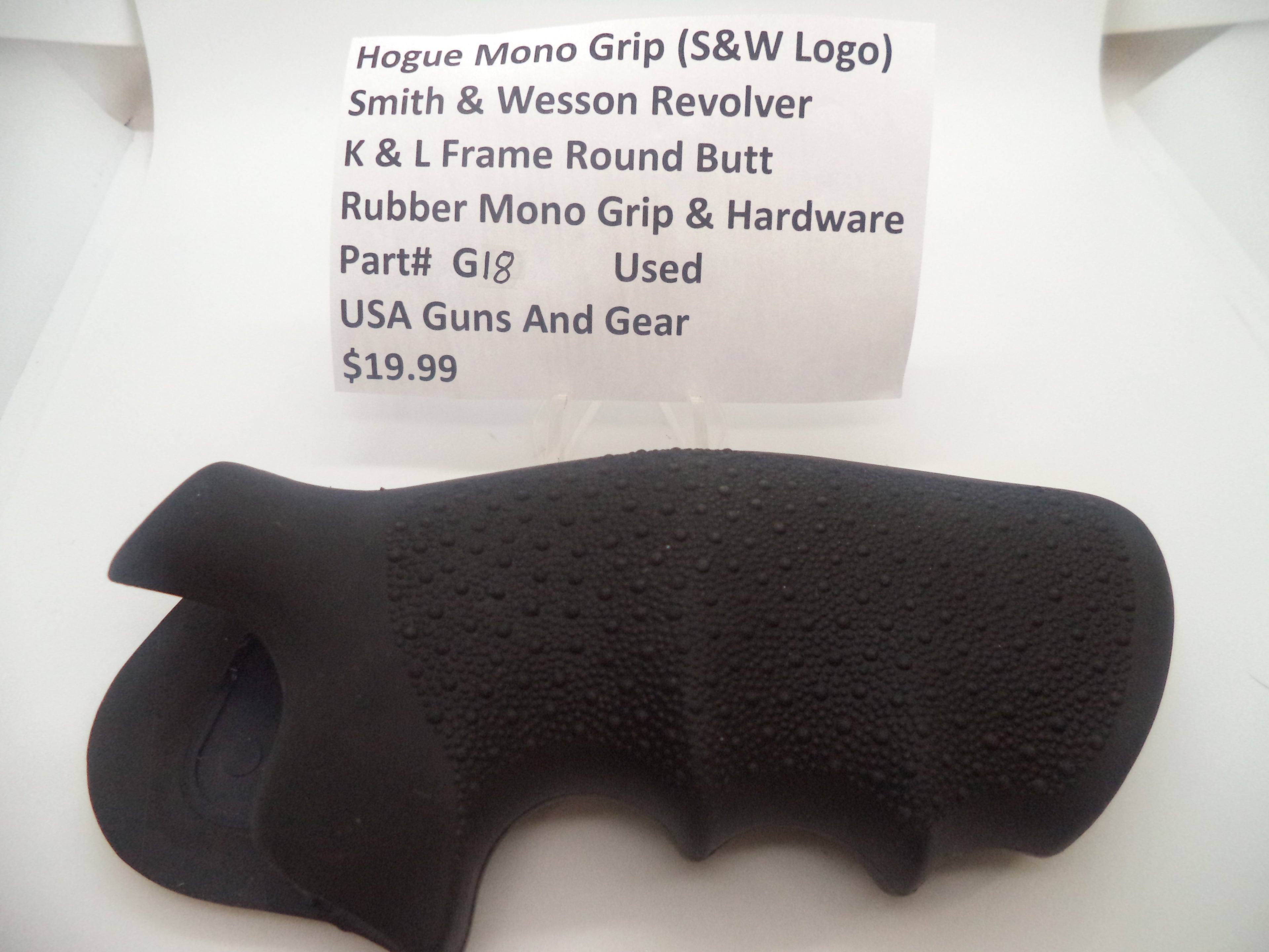 G18 Smith & Wesson K & L Frame Pistol Grip & Hardware Hogue Round Butt Used
