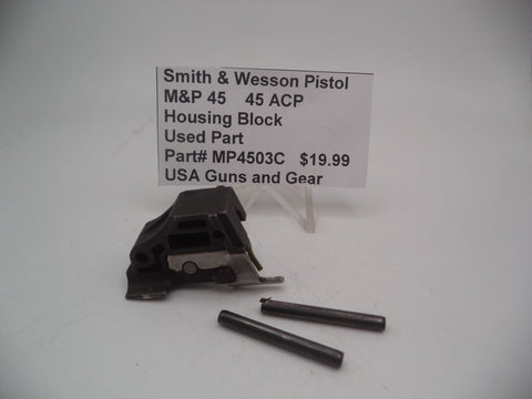 MP4503C Smith & Wesson Pistol M&P 45 Lever Housing Block and Pins Used Part .45 S&W