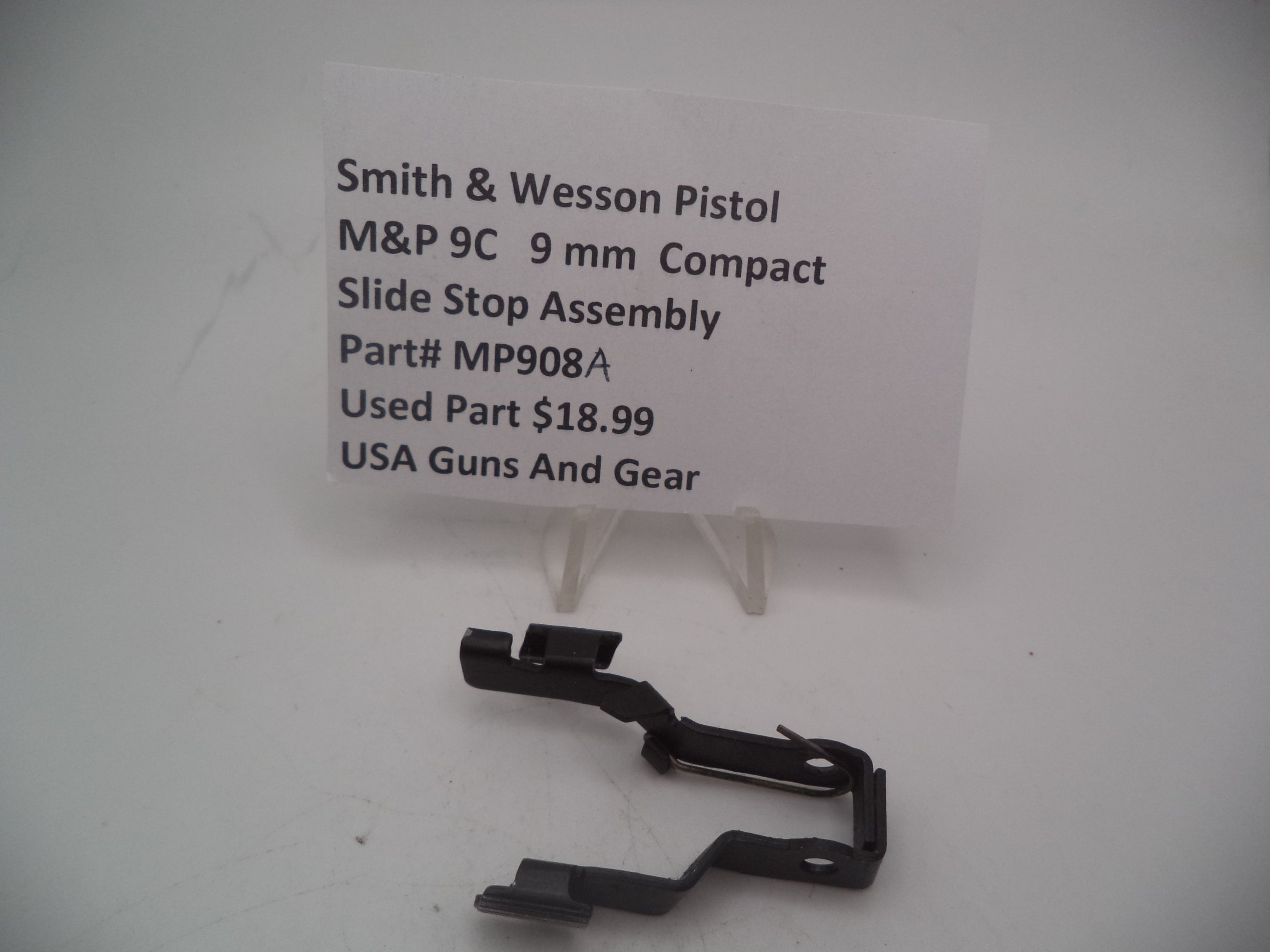 Smith & Wesson Pistol M&P Slide Stop Assembly Used 9mm Compact MP908A