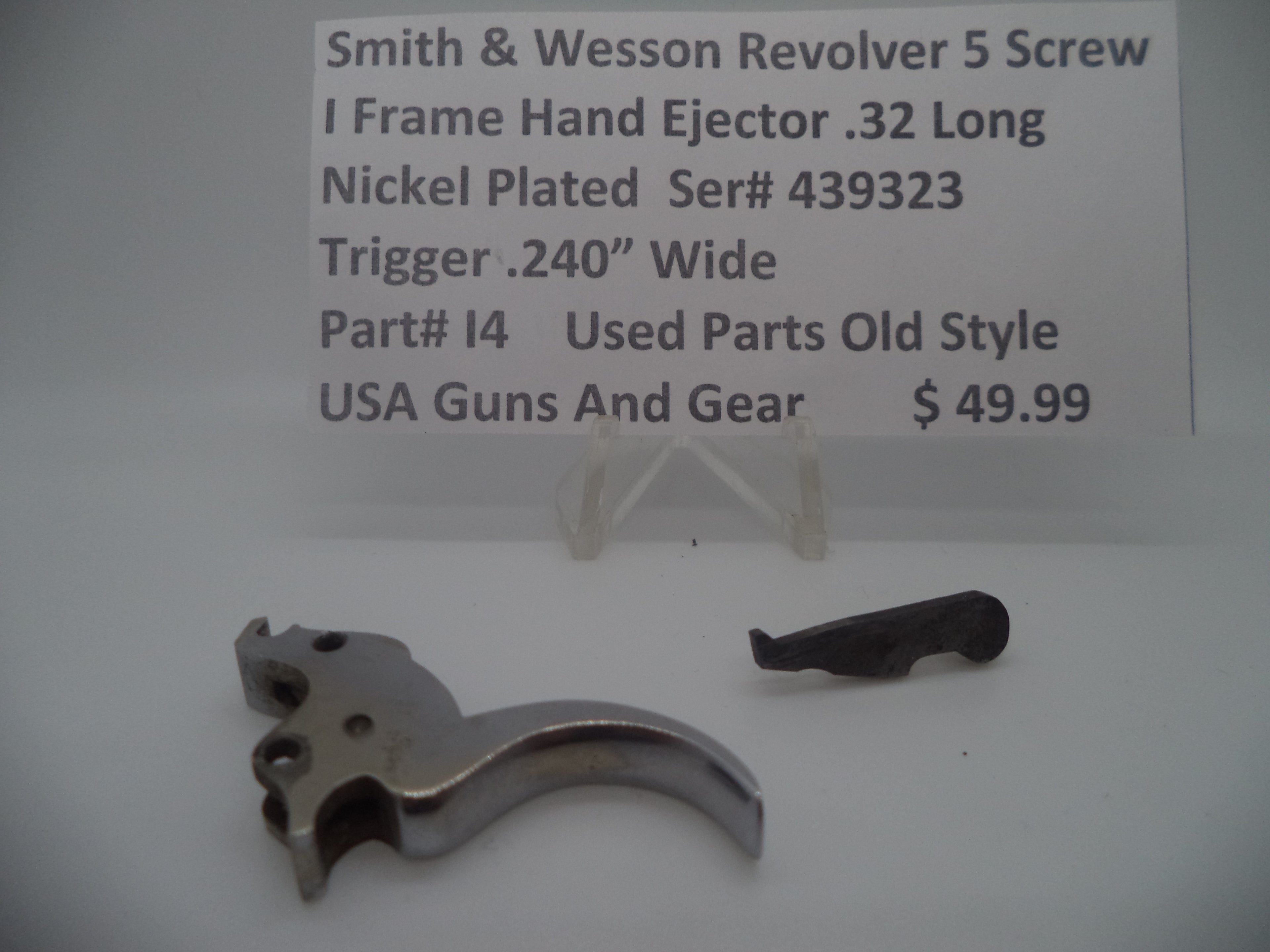 I4 S&W Rev. 5 Screw l Frame Hand Ejec. .32 Trigger .240" Wide Nickel Plated (used old style)