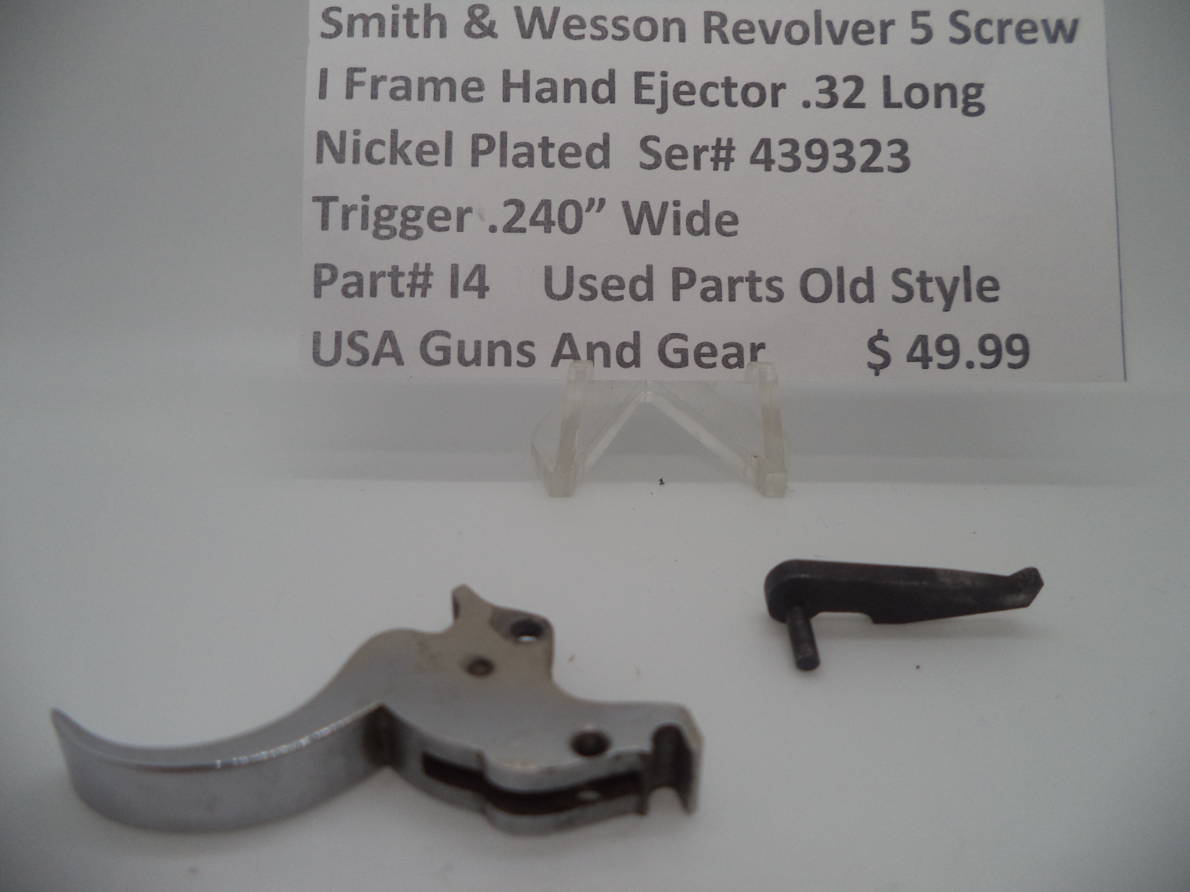 I4 S&W Rev. 5 Screw l Frame Hand Ejec. .32 Trigger .240" Wide Nickel Plated (used old style)