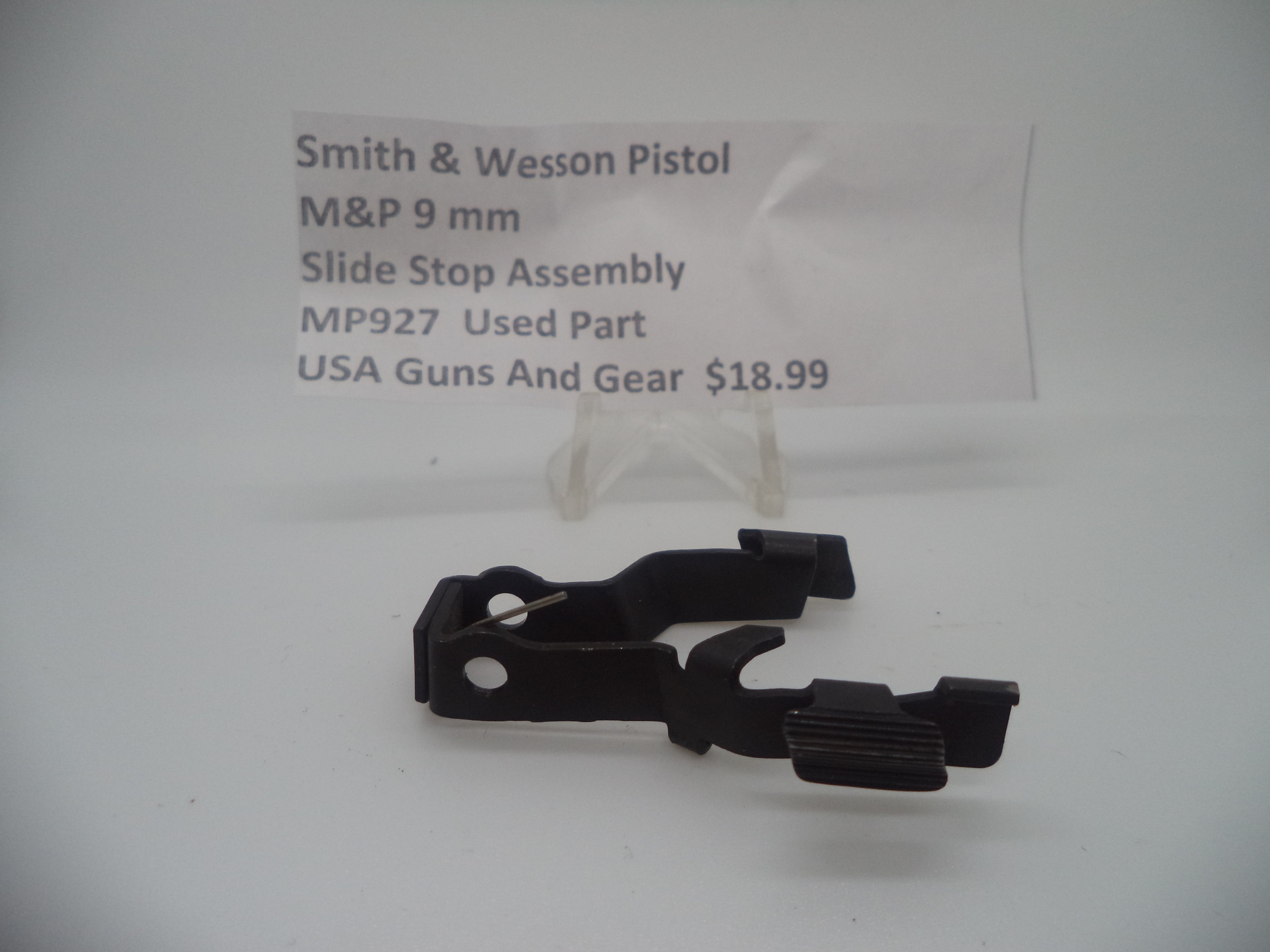 Smith & Wesson Pistol M&P 9mm SLIDE STOP ASSEMBLY Used Part MP927