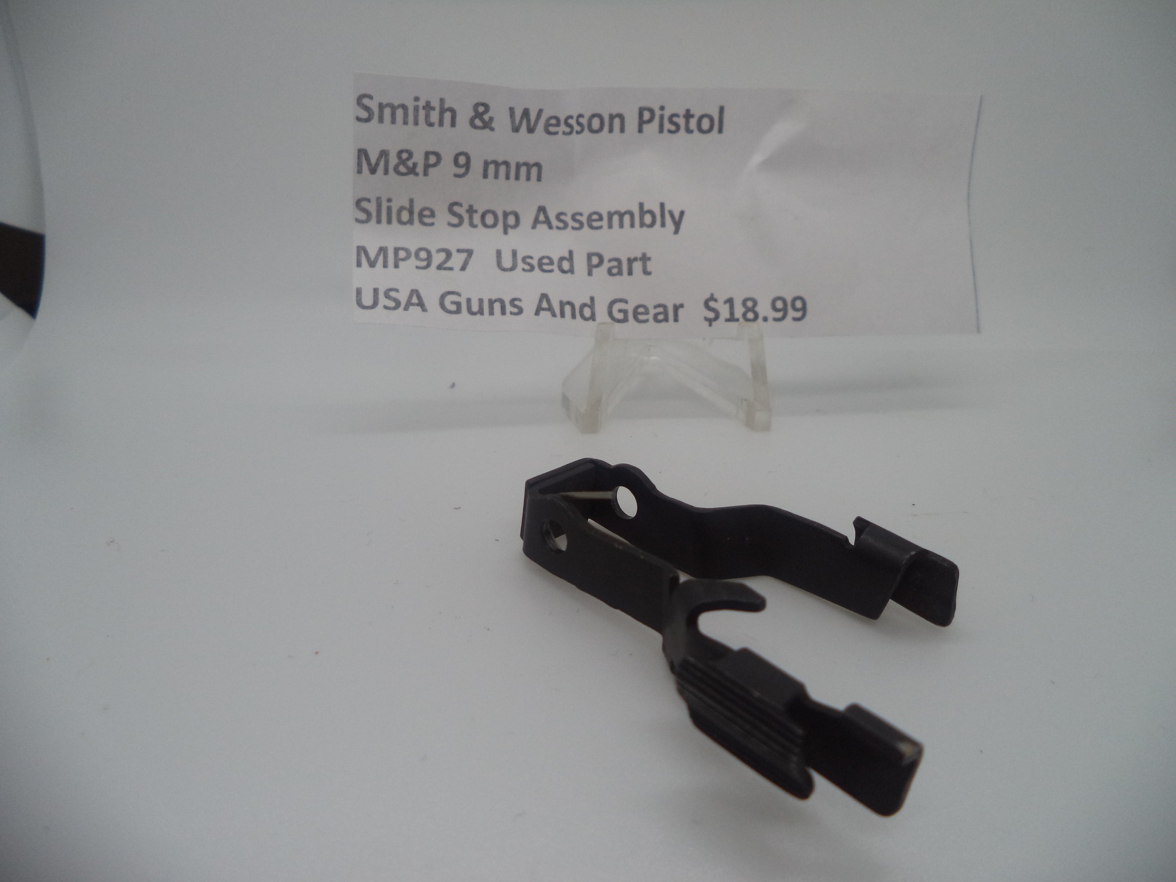 Smith & Wesson Pistol M&P 9mm SLIDE STOP ASSEMBLY Used Part MP927