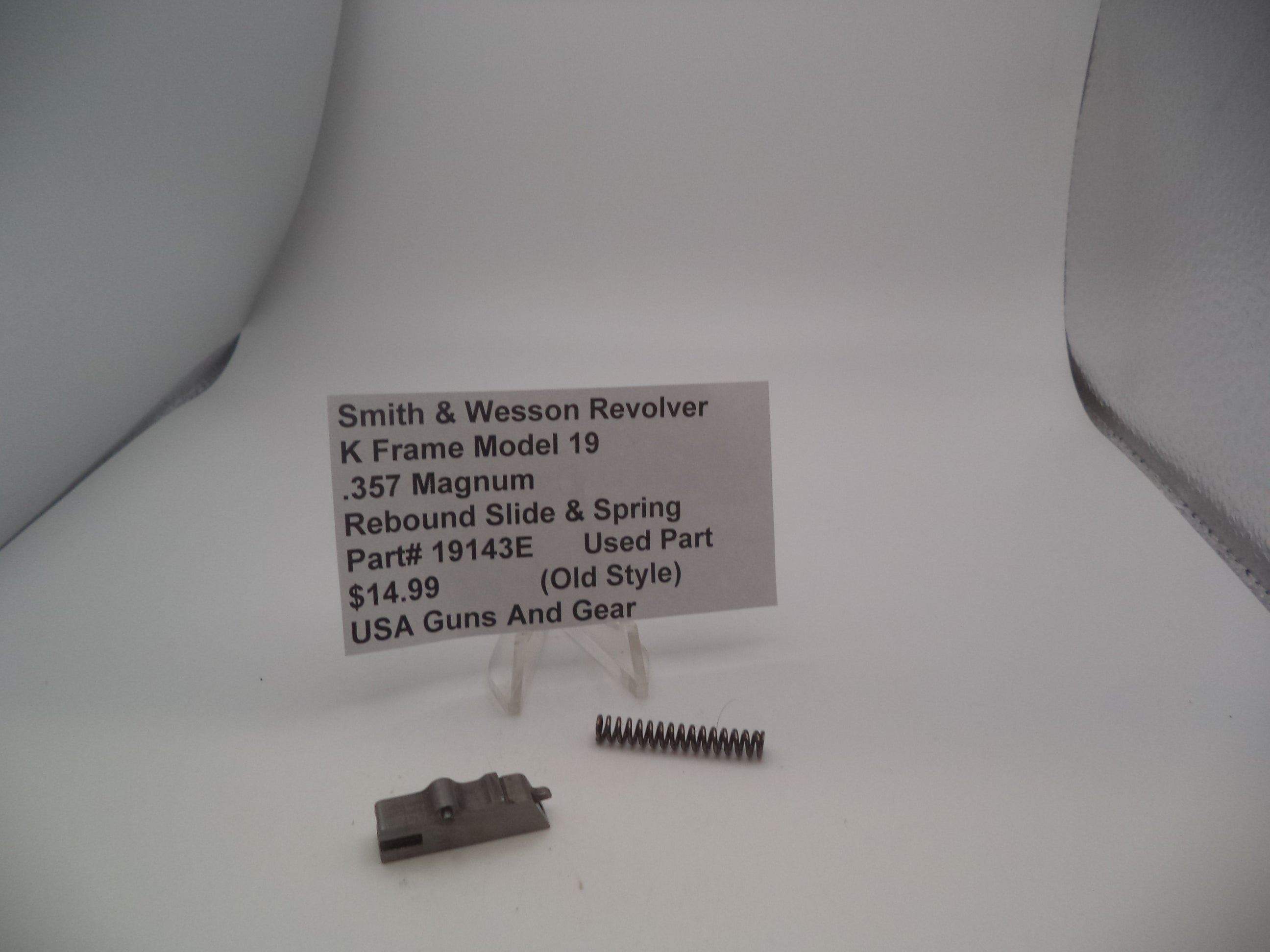 19143E Smith and Wesson Revolver K Frame Model 19 .357 Magnum Rebound Slide and Spring