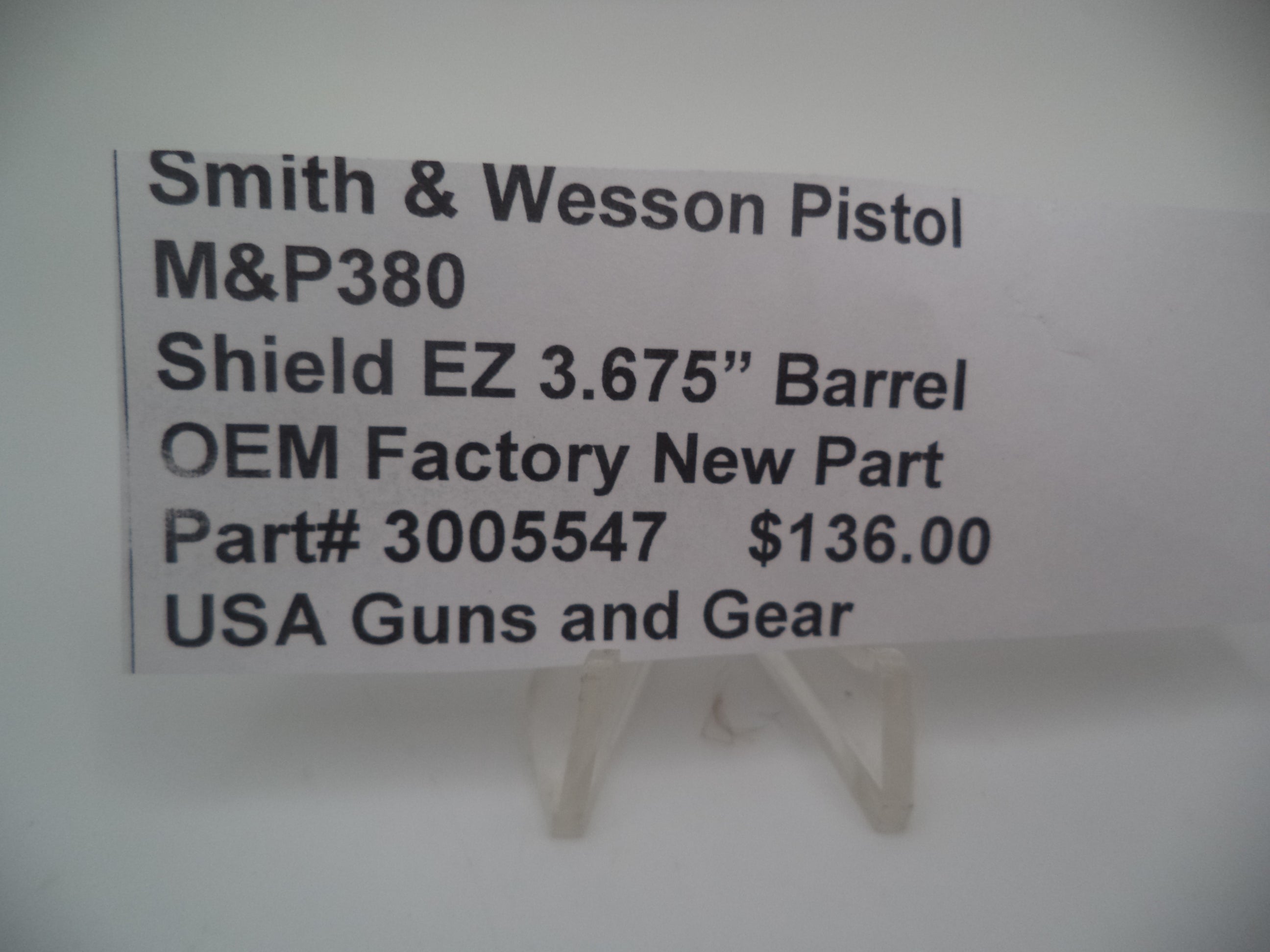 Smith & Wesson M&P 380 Shield EZ Barrel - 3.675" - Factory OEM 3005547